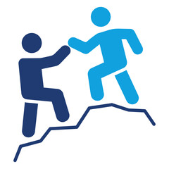 Coaching Flat Blue Icon