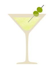 Summer alcoholic cocktail martini with olives. 