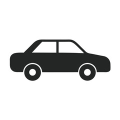 Fototapeta premium Black Sedan Car Side View Vector Icon