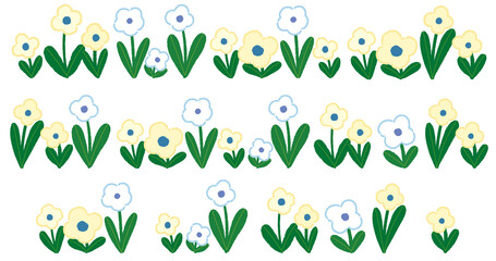 노랑 하양 들꽃