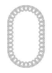 Romantic Heart Border Frame Illustration for diploma, certificate, souvenir and gift in capsule shape