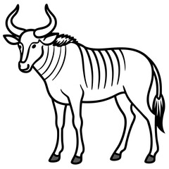 Wildebeest Profile Minimal Linework
