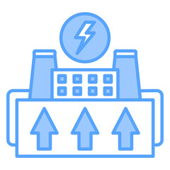 Geothermal Energy Blue Icon