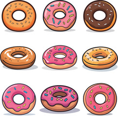 Cartoon donut illustration material

