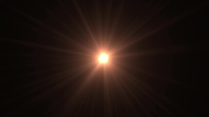 4K loop center rotating glow gold rays lights optical lens flares shiny animation art background. Lighting lamp rays effect dynamic bright video footage. Gold glow star optical flare motion. - Powered by Adobe