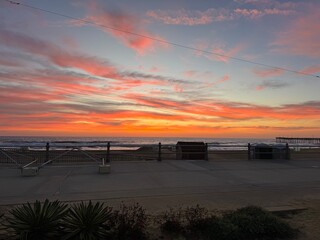 Dramatic Fiery Cloudscape Over Virginia Beach at Sunset