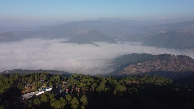 A Winter Morning Drone footage from Kasar Devi, Almora, Uttarakhand