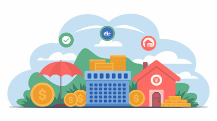 Fototapeta premium Secure Your Financial Future with Smart Home Investments and Reliable Protection Under an Umbrella of Savings