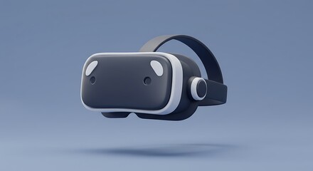 Vr Headset on Blue Background
