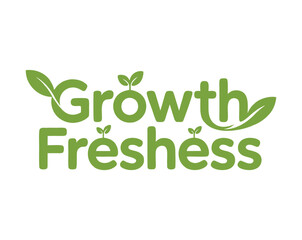 Fototapeta premium Growth Freshness logo featuring leaves and sprouting plants.