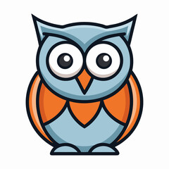 simple line owl vector logo design template