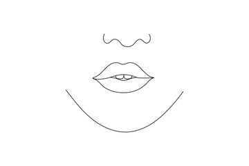 One line continuous art of lips One line vector illustration design
