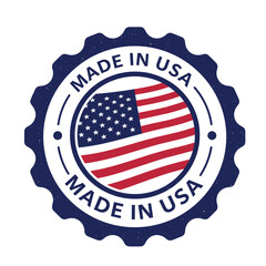 Made in USA icon in circle outline. American quality product symbol. Manufactured in the United States sign. Vector illustration