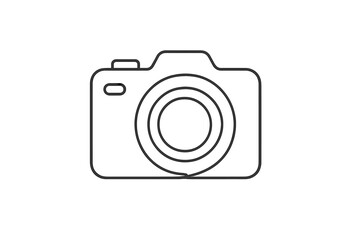 Camera illustration showcasing a simple line art design suitable for various creative projects or digital content