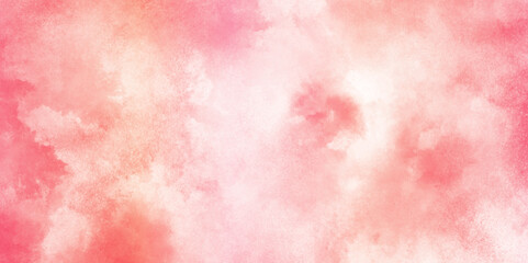 Beautiful watercolor art background. Pink and yellow shades aquarelle painted paper textured stain element for text design, Watercolor texture for cards, flyers, poster, banner background.