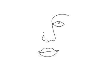 One line continuous art of lips One line vector illustration design
