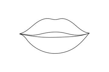 One line continuous art of lips One line vector illustration design
