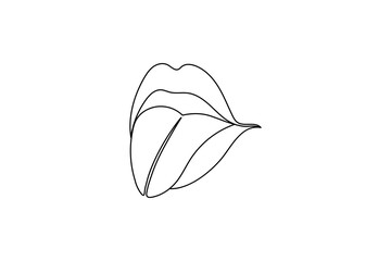 One line continuous art of lips One line vector illustration design
