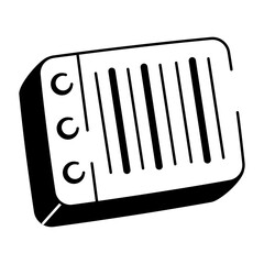 A doodle style icon showing a barcode device 