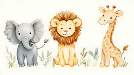 Watercolor illustration of cute s  729FC