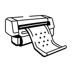 Drawing style icon showing fabric printing machine