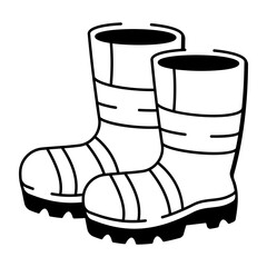 A drawing style icon of safety boots
