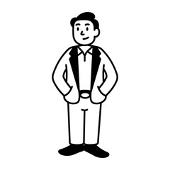 A doodle style icon of floor manager
