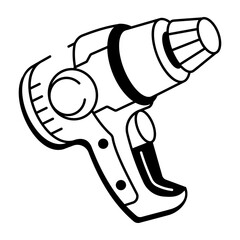 A sketchy style icon of extruder gun