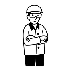A drawing style icon of factory worker
