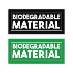 100% Biodegradable Material Green and Black Logo Icon Symbol.