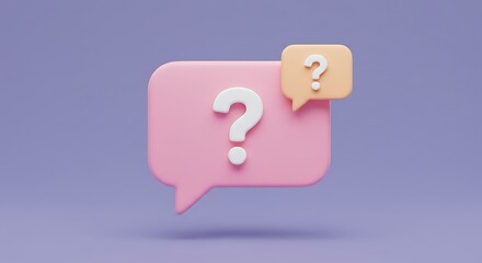 Question Mark Bubble Illustration on Purple Background