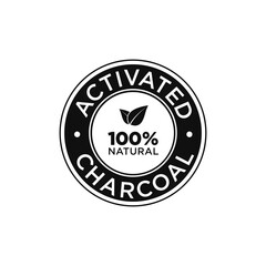 Activated Charcoal Natural Black Sign Vector Icons