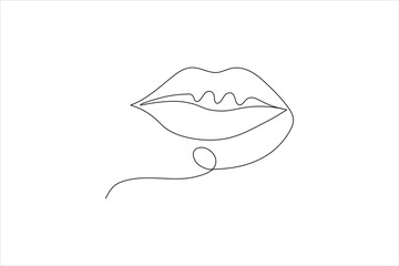 One line continuous art of lips One line vector illustration design
