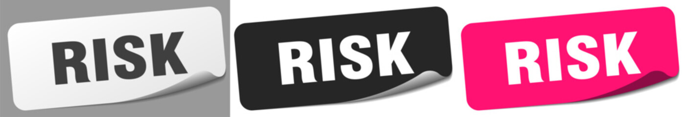 risk sticker. risk sticker set on white background