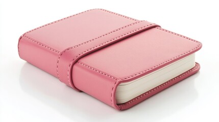 Pink colored book photo minimalist white background