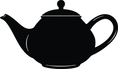 simple teapot silhouette vector