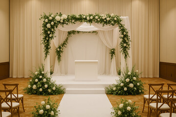 A wedding altar design typically used as the standing place for the bride and groom