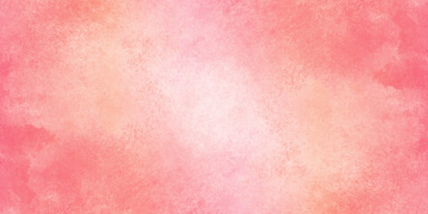 Beautiful watercolor art background. Pink and yellow shades aquarelle painted paper textured stain element for text design, Watercolor texture for cards, flyers, poster, banner background.