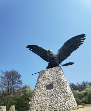 Tatabanya's Iconic Turul Statue