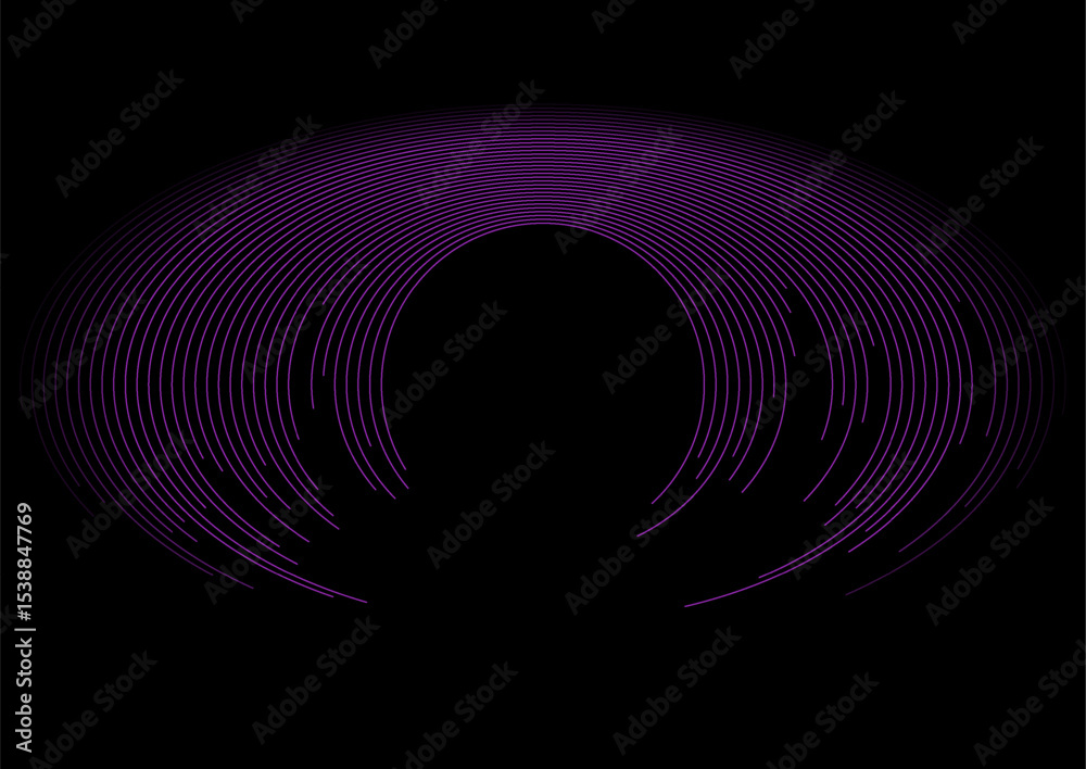 Poster Violet minimal circular lines abstract tech modern background. Vector geometric futuristic design