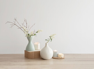 eco-friendly flower arrangement in a vase in light natural tones