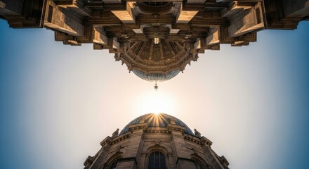Sunlight Between Two Grand Domes Reaching for the Sky