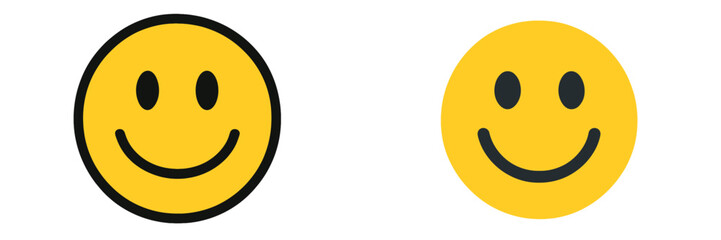 Fototapeta premium Two smiling emoticons showcasing different styles of happiness and positivity with bright colors