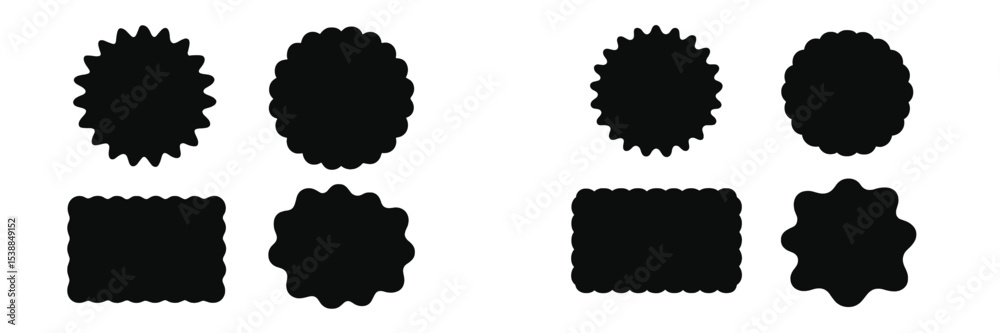 Poster various black silhouette shapes designed for graphic use in creative projects