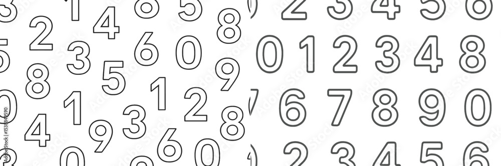 Poster Various numeric digits arranged in different patterns showcasing creative design elements and visual appeal
