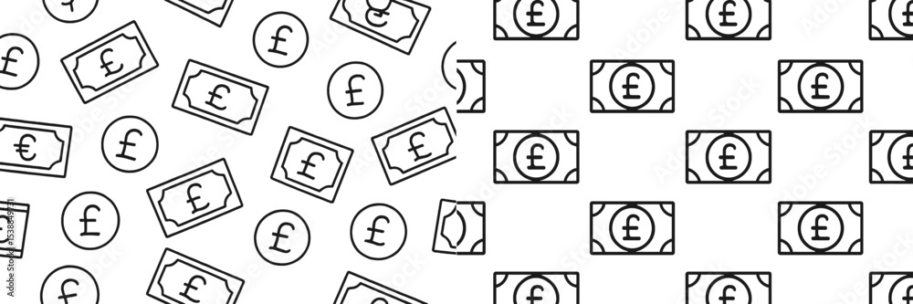 Poster patterns featuring currency symbols in various designs for creative projects and art designs