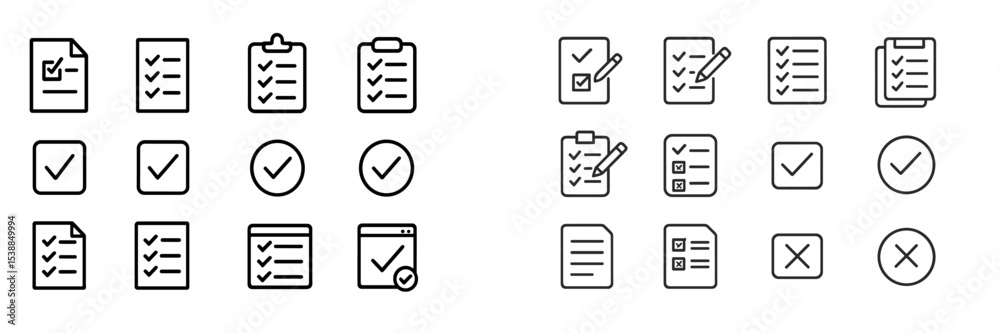 Leinwandbilder Checklists and icons depicting tasks and progress in a minimalist design for various applications