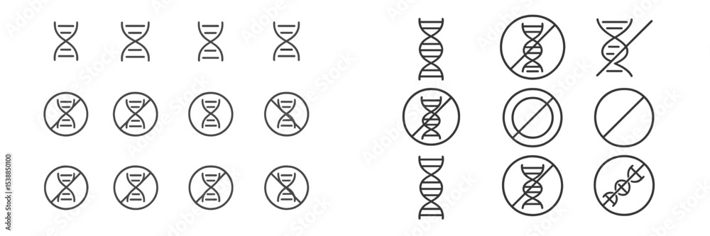 Poster Multiple representations of DNA structures and their variations showcasing genetic concepts and scientific symbolism