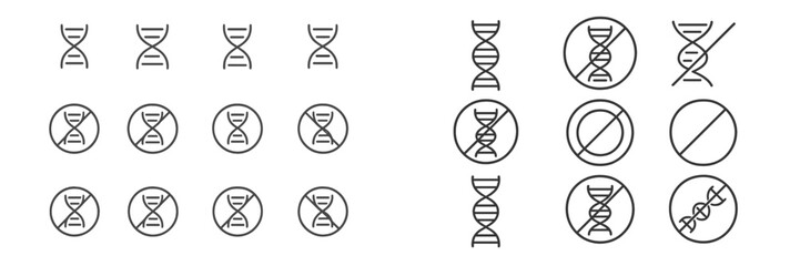 Multiple representations of DNA structures and their variations showcasing genetic concepts and scientific symbolism