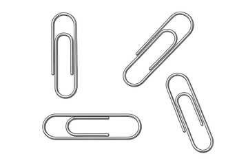 Various paper clips arranged in different positions on a clean white background